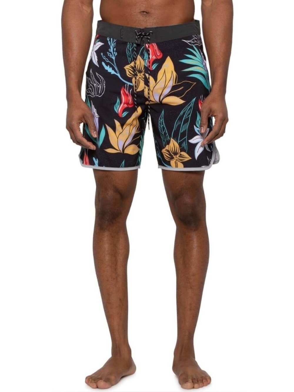 Hurley Phantom Black Multicolor Tropical Botanical Domino Board Shorts Size 30